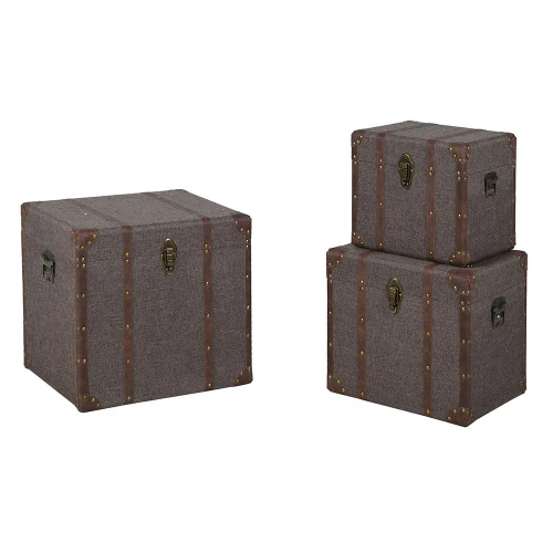 Aldwych Linen Storage Trunks – Set of 3 Vintage-Style Chests