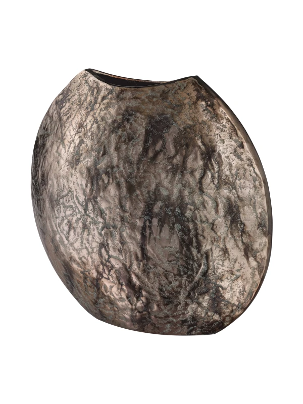 Chiswick Large bronze aluminium vase 37cm with textured patina finish