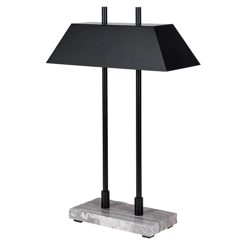 Ashbury Black Table Lamp 64cm – Marble Base & Geometric Black Shade