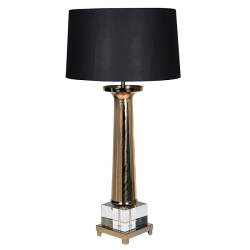 Kensington Gold Extra Large Table Lamp 110cm – Black Shade & Clear Acrylic Base