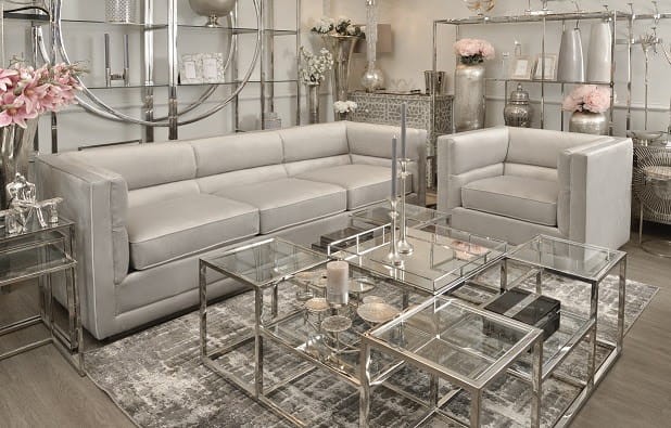 Clear Glass Coffee Table with Stainless Steel Frame – 120 cm