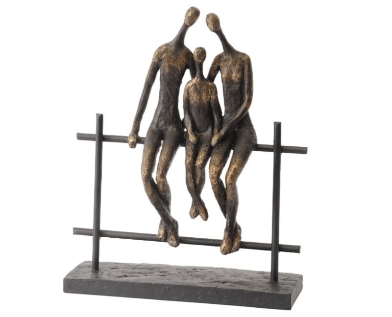 Brompton Three Family Bronze Sculpture 31 cm resin stone