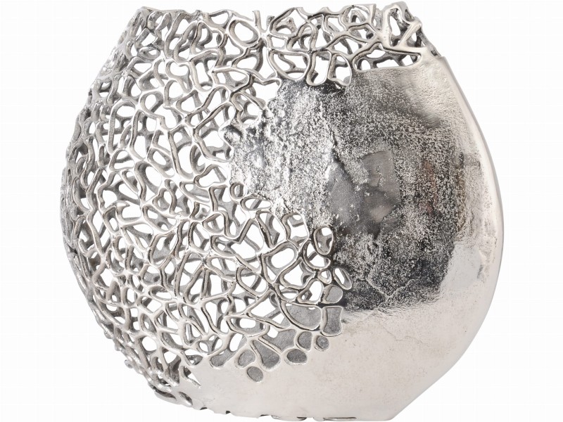 Chelsea  Coral Silver Aluminium Vase Large 47x39.5 cm
