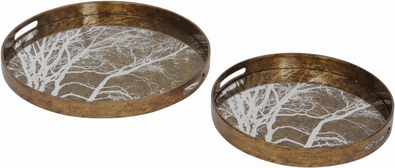 Set of two round Headfort trays