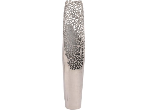 Chelsea Large Decorative Floor Vase 115 cm – Tall Silver Pierced Aluminium Vase