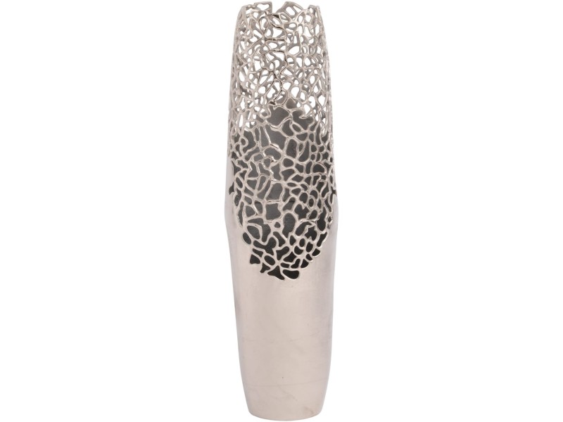 Aluminium floor vase with openwork pattern