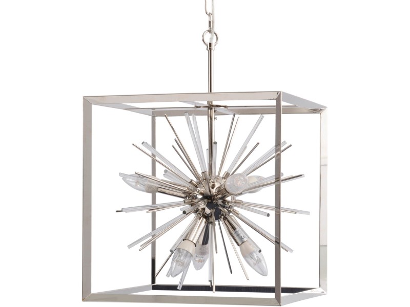 Montpelier Silver Cube Chandelier 40 cm with  Sunburst design Small
