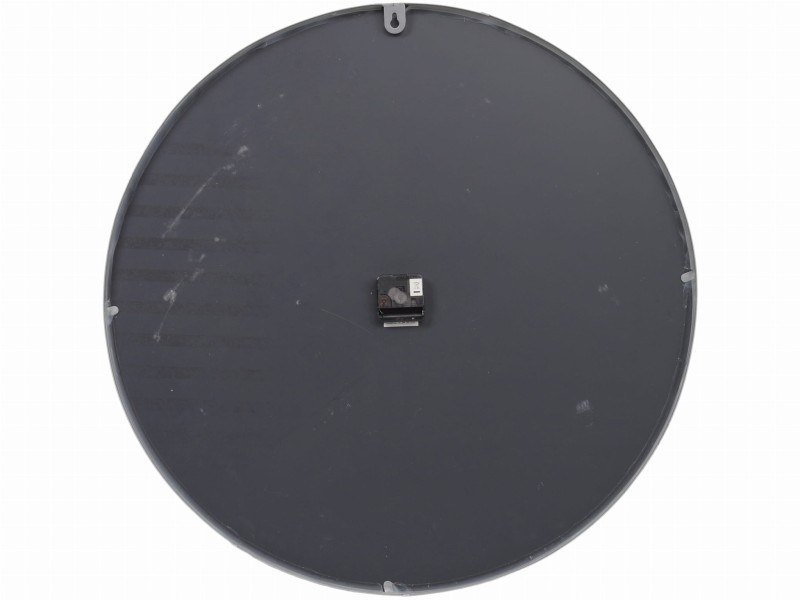 Linton Silver Mirrored Round Wall Clock 70 cm metal frame