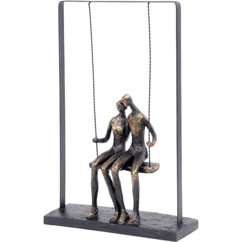 Swing Sculpture 37 cm couple on the swing bronze poliresin