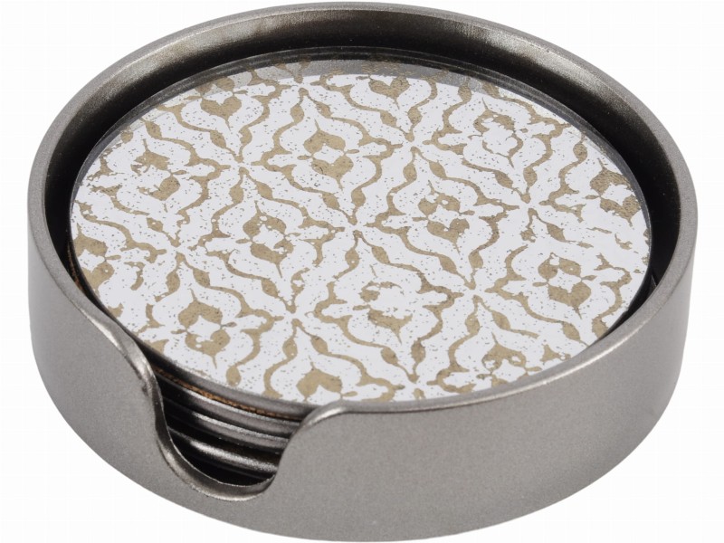 Hampton Antique Gold Glass Coasters set of Four