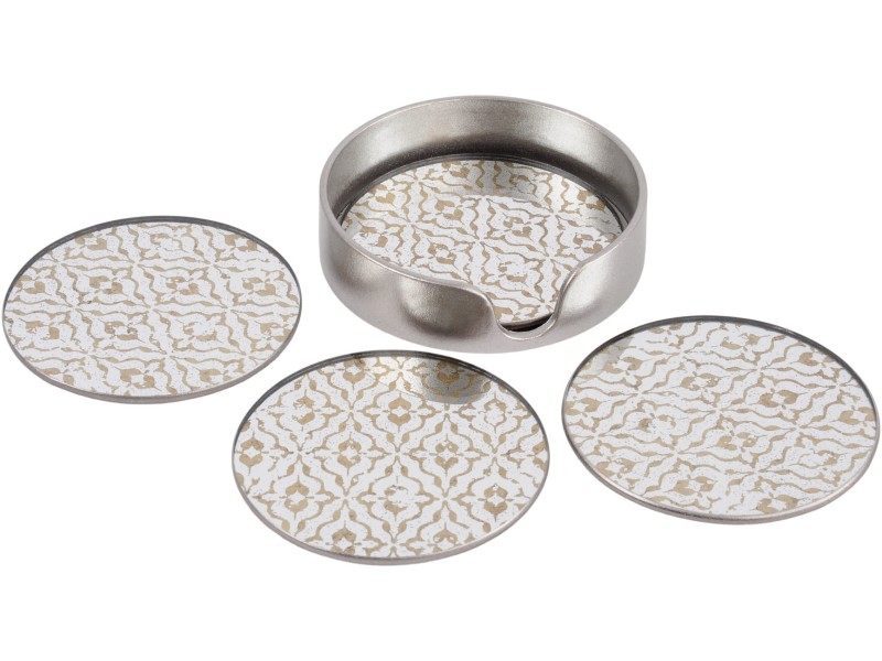 Hampton Antique Gold Glass Coasters set of Four