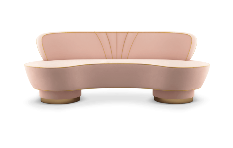 Hedy sofa cotton velvet brass beech 240x80x105