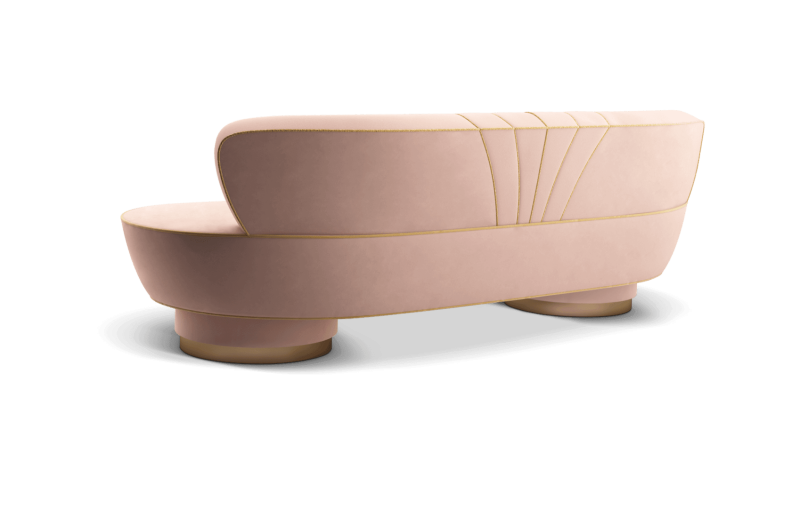 Hedy sofa cotton velvet brass beech 240x80x105