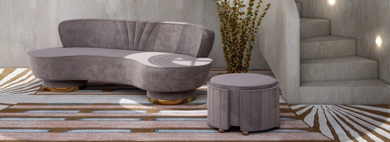 Hedy sofa cotton velvet brass beech 240x80x105