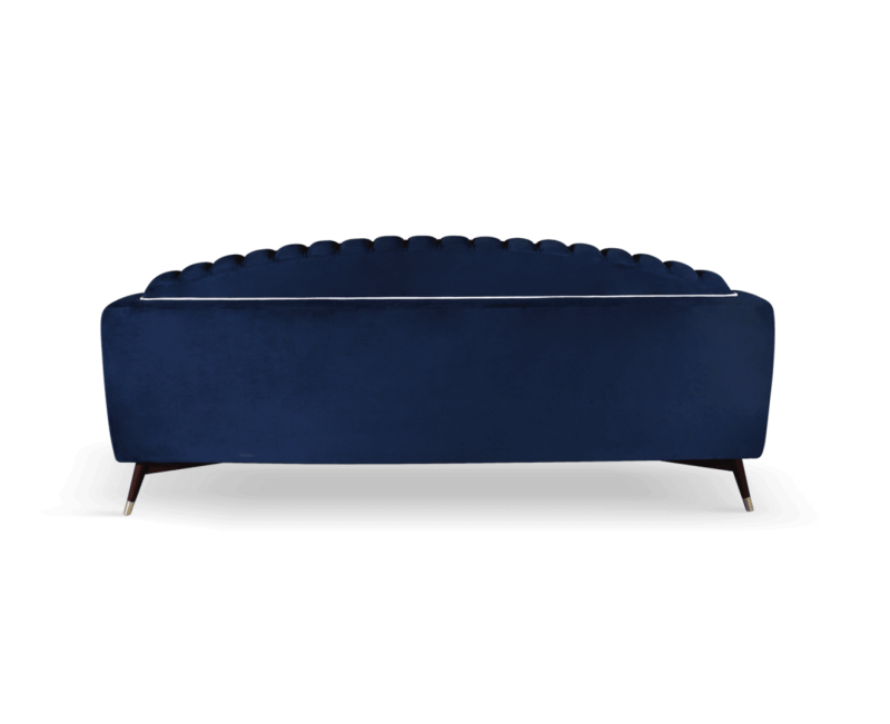 Carole sofa velvet wood pine walnut 200x85x87 cm