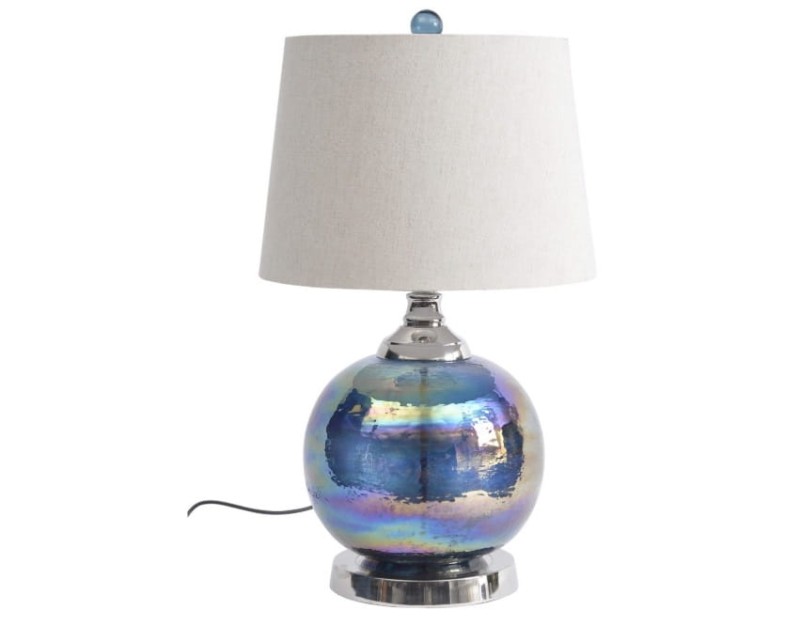 Orient Aluminium Glass Table Lamp with Linen Shade74 cm