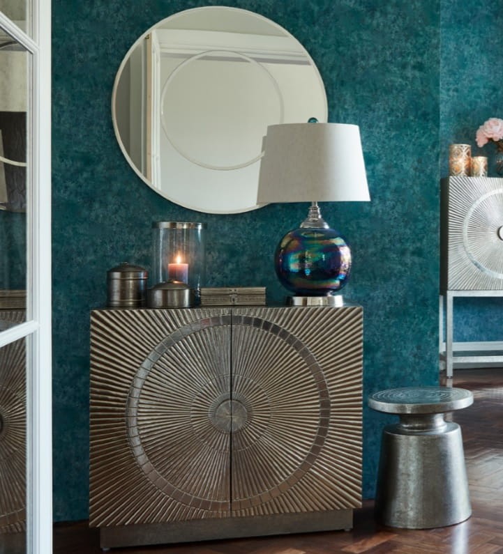 Orient Aluminium Glass Table Lamp with Linen Shade74 cm