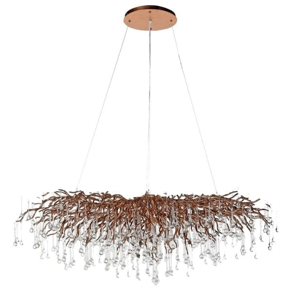Gold sculptural frame detail on Innovation chandelier