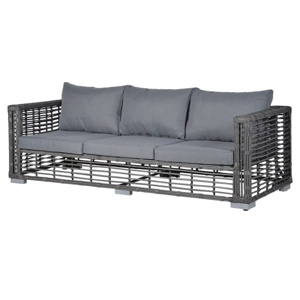 Sloane PE Rattan Garden Furniture Set with Sofa, 2 Armchairs and Coffee Table