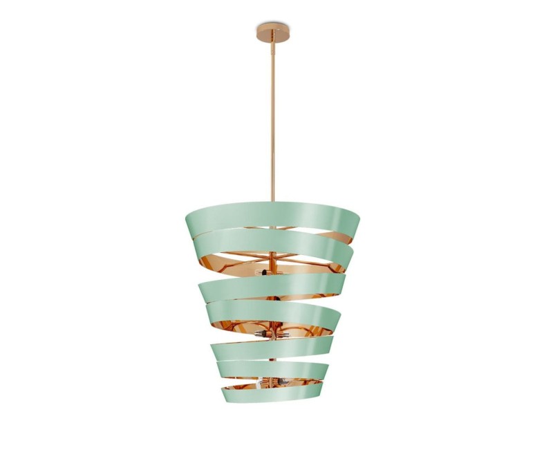 Bilbao Pendant Lamp by Creativemar 100x154 cm lacquered brass chandelier