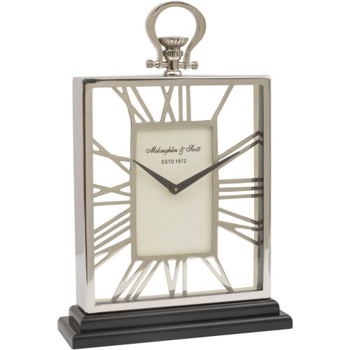 Minor Mantel Clock 43.5 cm – Silver Stainless Steel Table Clock