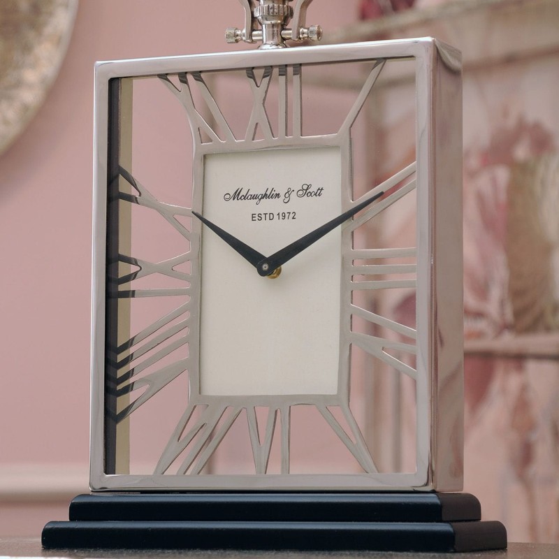 Large silver clock for a sideboard