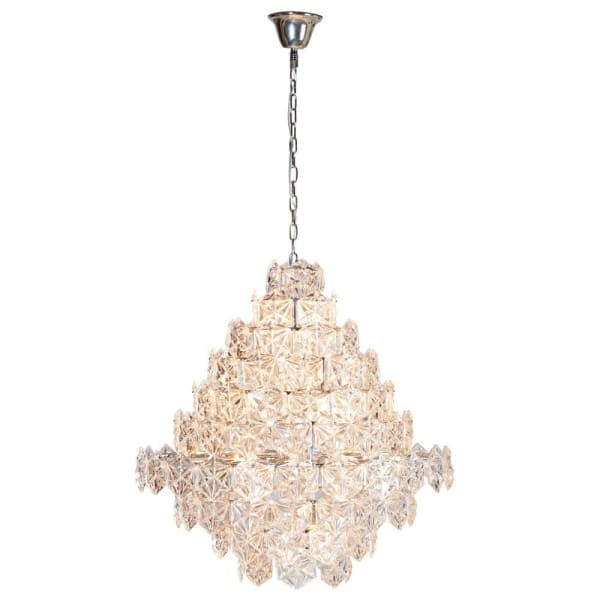 Knightsbridge Crystal Chandelier 85x84 cm Glass Panels iron frame
