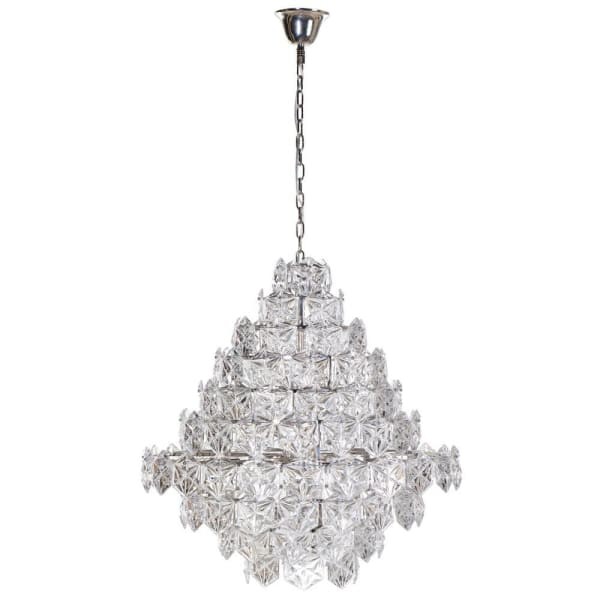 Knightsbridge Crystal Chandelier 85x84 cm Glass Panels iron frame