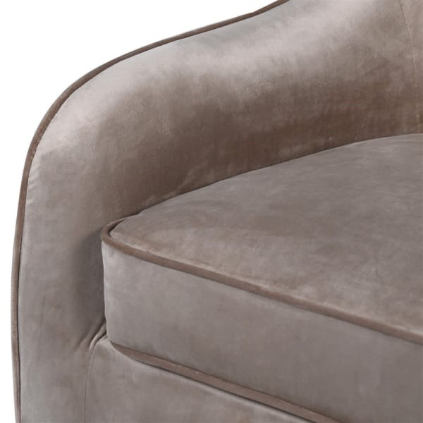 Knightsbridge Swivel Armchair Beige with Gold Legs