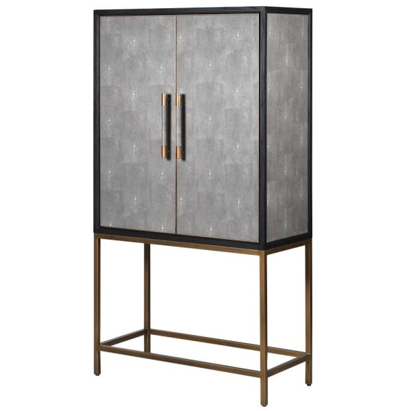 Enderby Bar Cabinet 182 cm gray shagreen oak two door