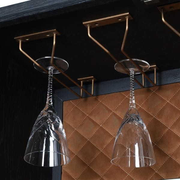 Enderby Bar Cabinet 182 cm gray shagreen oak two door