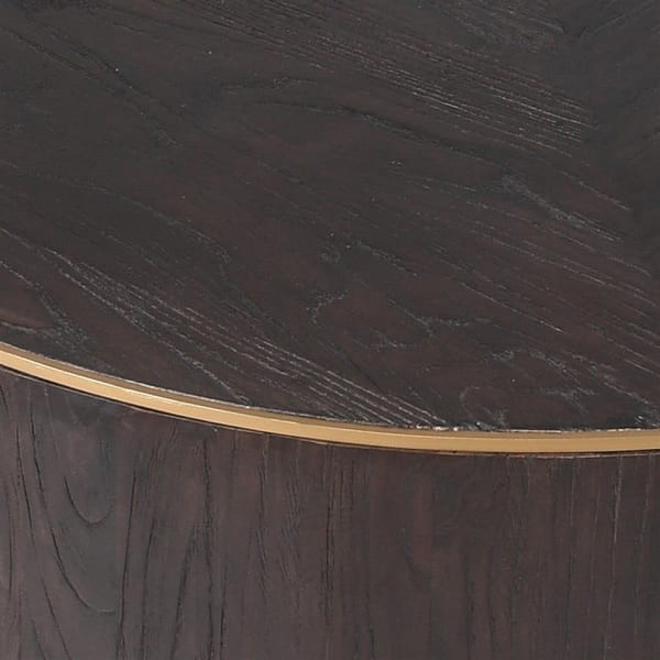 Round Finchley Coffee Table 100 cm Elm with copper finished