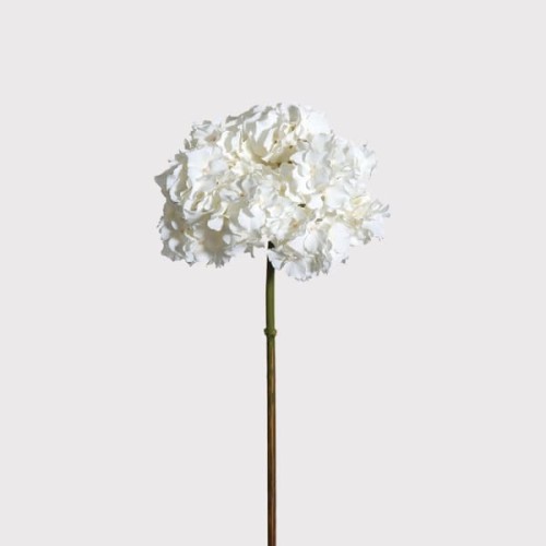 White Artificial Hydrangeas 49cm Bouquet of 6 Faux Flowers