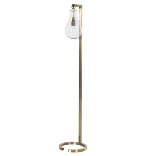Golden Place Gold Floor Lamp 152 cm with Glass Shade and Steel Base