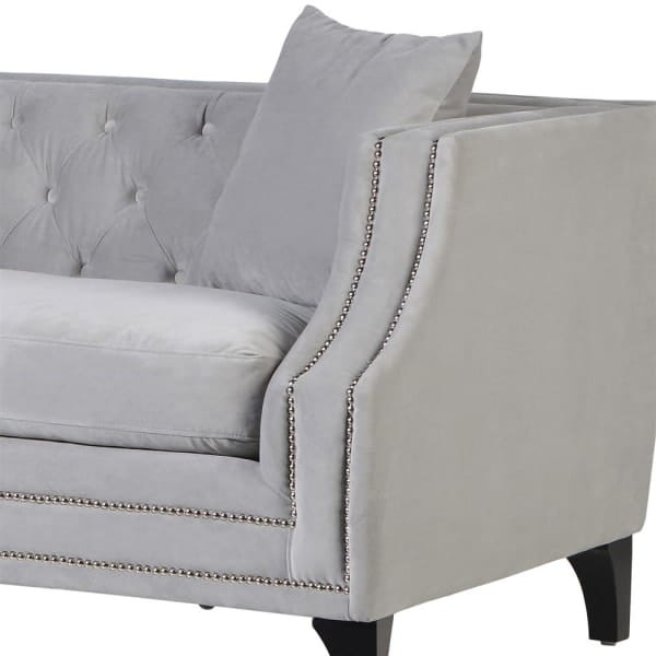 Premium grey sofa with black birch wood legs