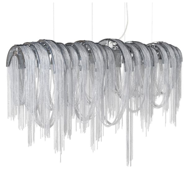 Camden Rain Chandelier 100x60 cm aluminium iron silver chandelier