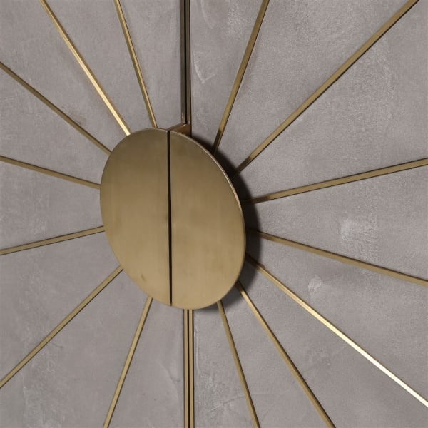 Eaton two-door sideboard 102cm with grey concrete doors and gold sunburst detailing