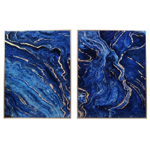 Cobalt Boscobel Set of Two Marble Effect Blue Decor Wall Panels