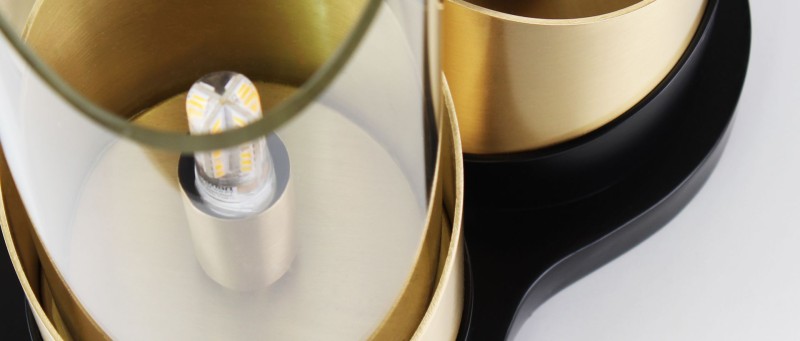 Bamboo Table Lamp brass Gold and black by Creativemary