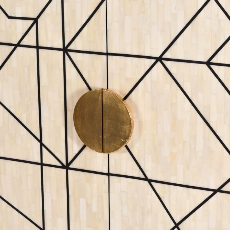 Chester Bar Cabinet 100x140 cm inlaid with bone cream / black