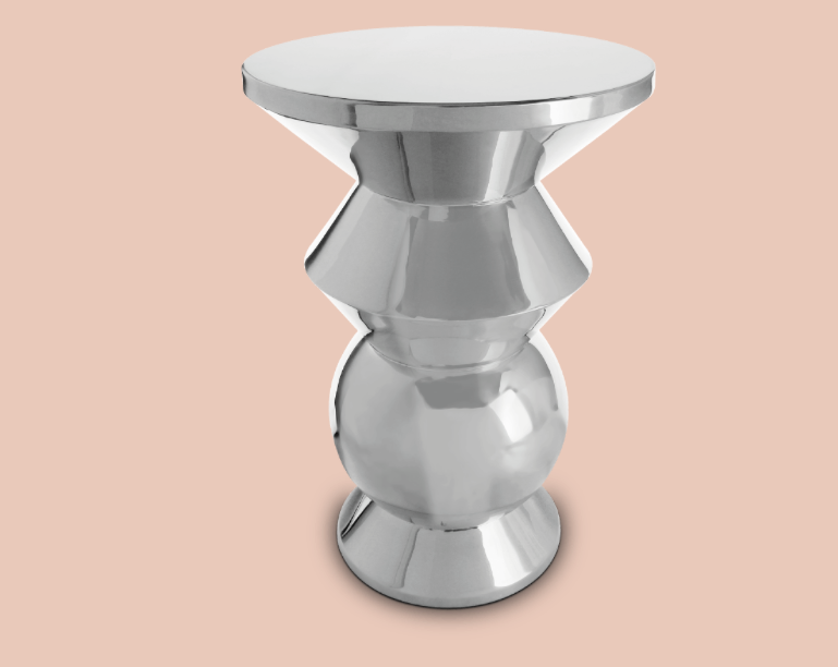 Mist side table from Malabar wood bras  gold silver