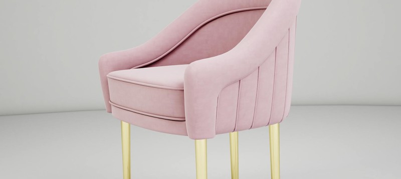 KATHARINA DINING CHAIR  from OTTIU BEECH BRASS velvet