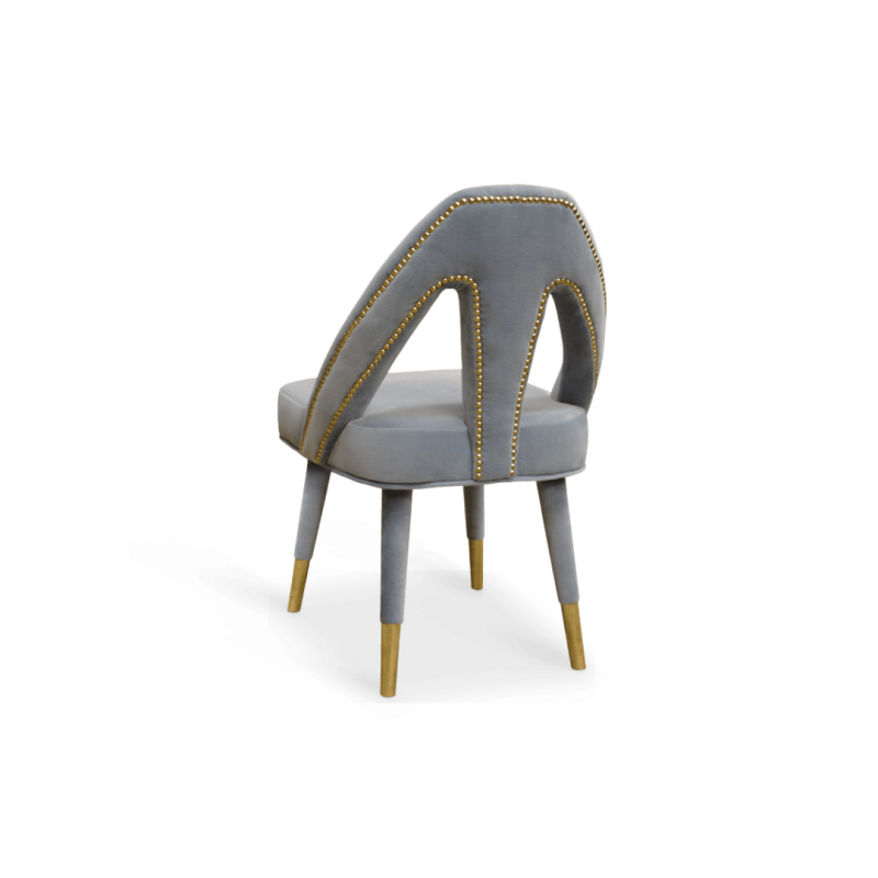Caron Dining chair beech brass cotton velvet color personalized