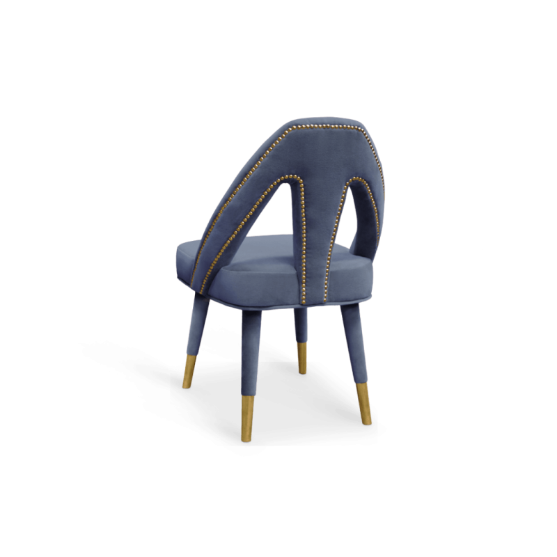 Caron Dining chair beech brass cotton velvet color personalized