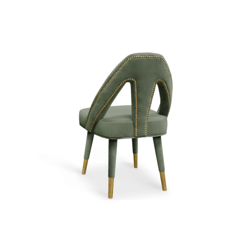Caron Dining chair beech brass cotton velvet color personalized