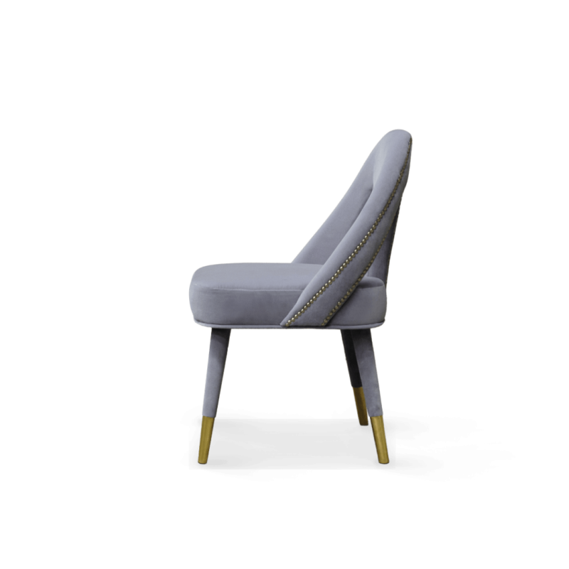 Caron Dining chair beech brass cotton velvet color personalized