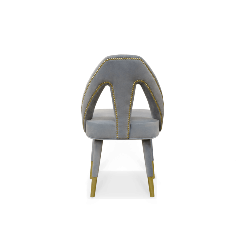 Caron Dining chair beech brass cotton velvet color personalized