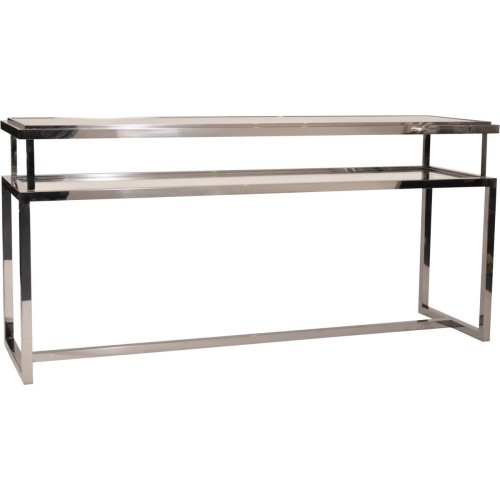 Chelsea Console Table 60x76 cm stainless steel double glass top