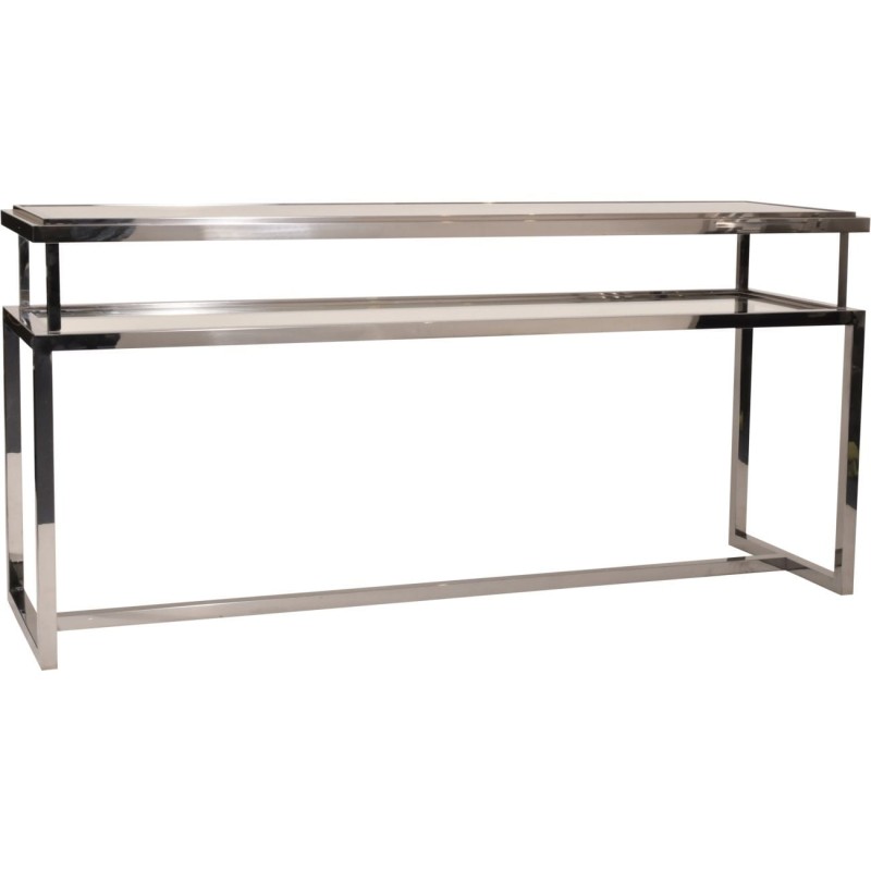 Chelsea Console Table 60x76 cm stainless steel double glass top