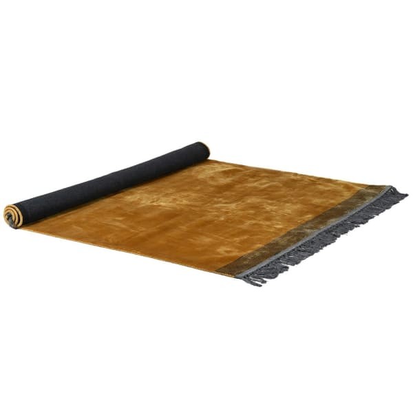 Boscobel Mustard Rug 160x230 cm handwoven on a loom fringes